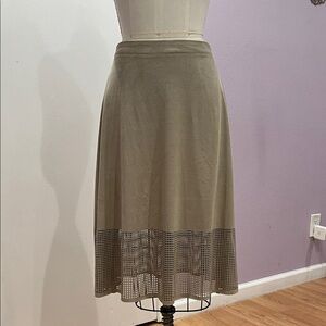 Elegant Olive Green Midi Skirt